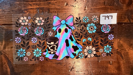 #797 Colorful ghost with coffee