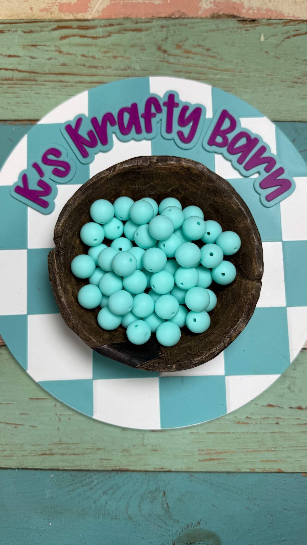 15mm Solid Silicone Beads- Mint