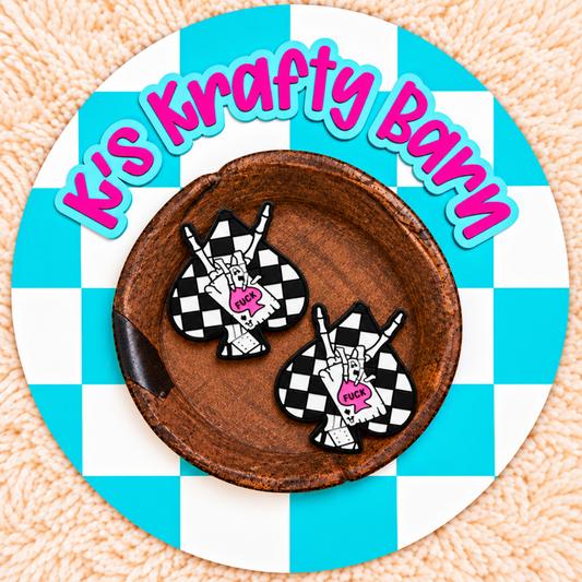 FUCK Checkered Silicone Focal Bead