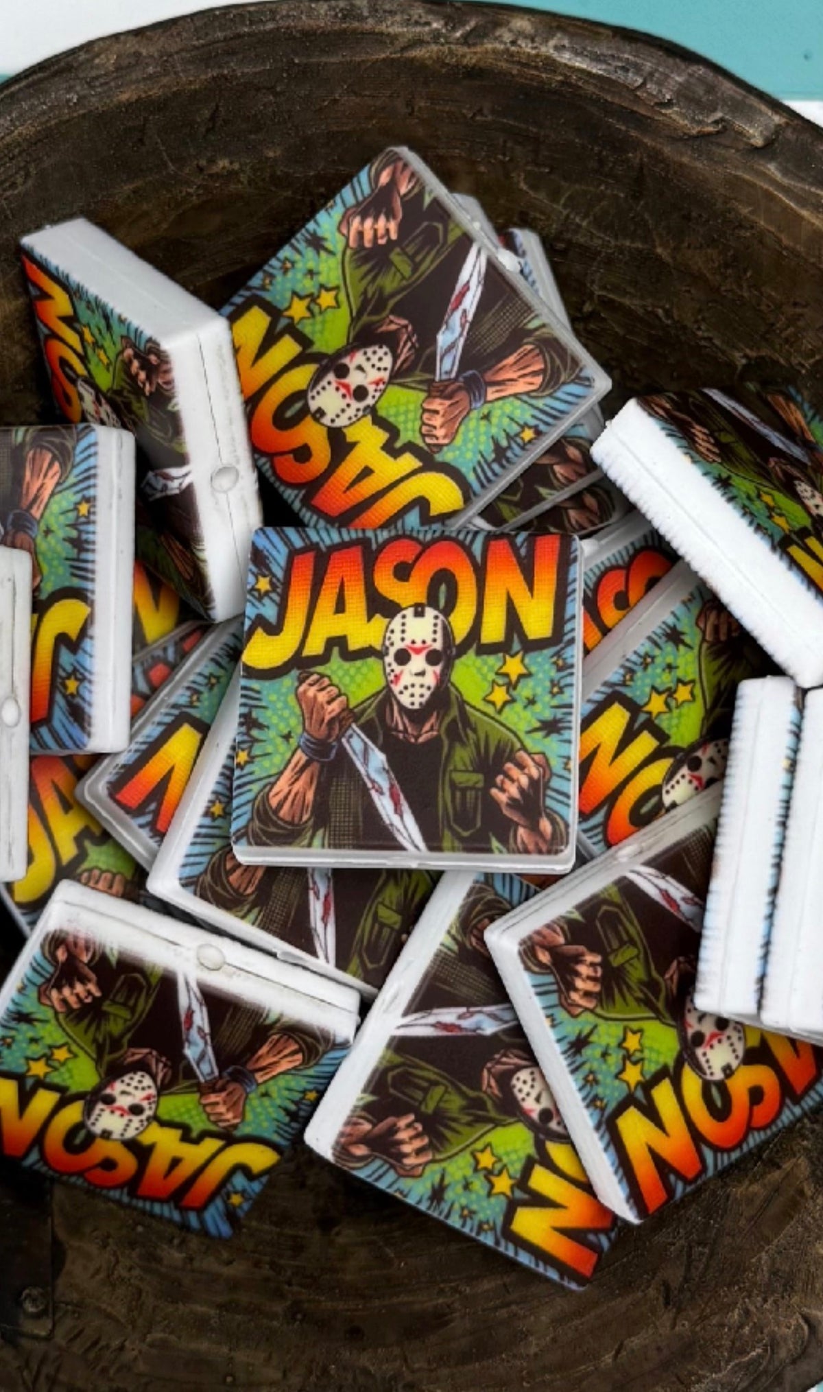 Halloween Silicone Focal Bead-Comic Jason