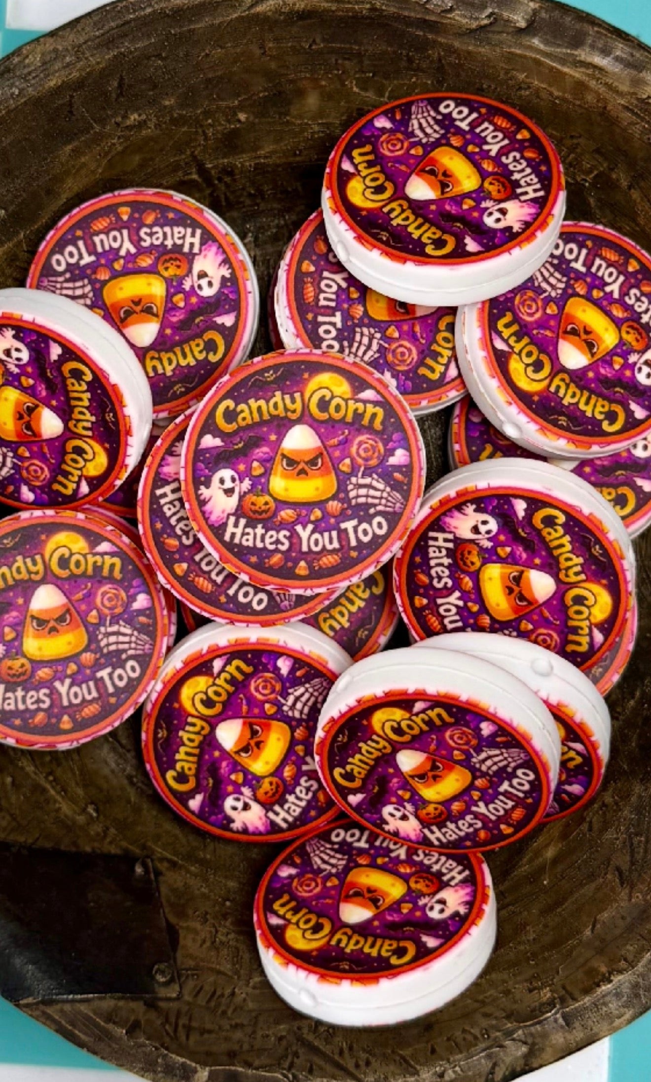 Halloween Silicone Focal Bead- Candy Corn Hates You Too