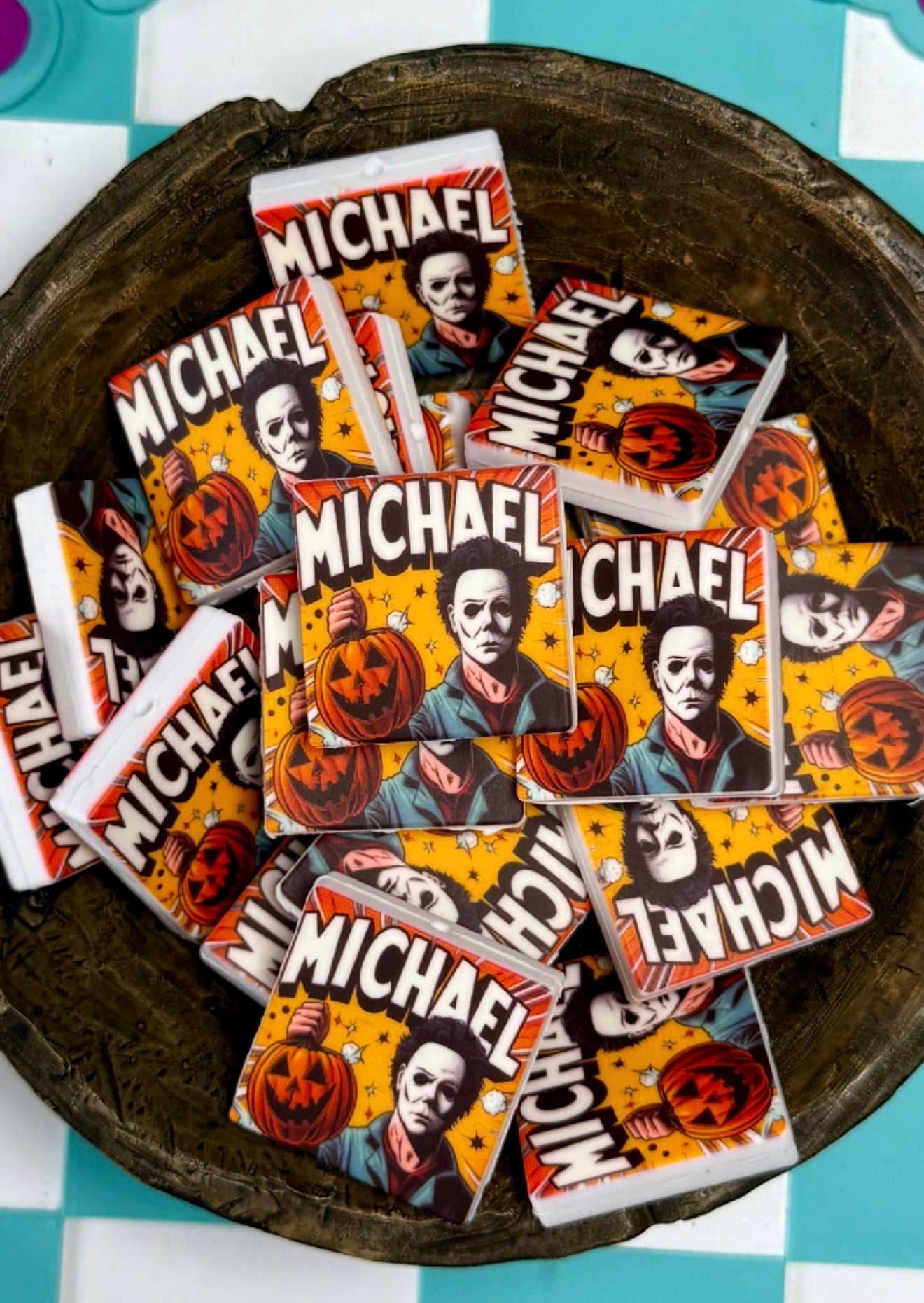 Halloween Silicone Focal Bead- Michael Comic