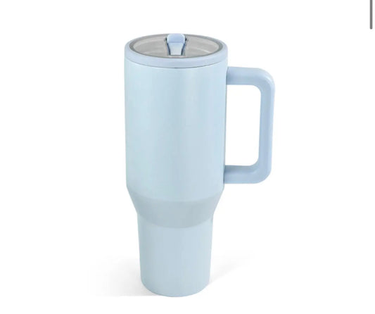40oz Powder Coated Tumbler with Handle, Rubber Bottom & Leakproof Lid | Stainless Steel Insulated Cup K's Krafty Barn