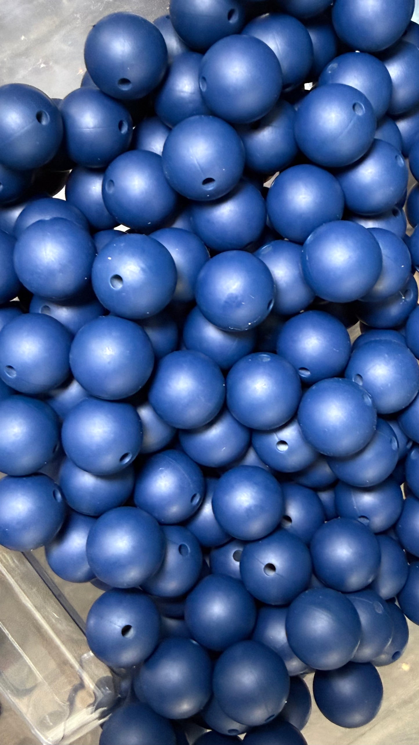 Wholesale 15mm Solid Silicone Beads- Navy Blue