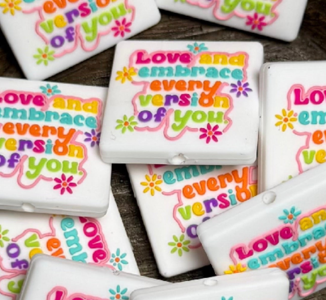 Silicone Focal Bead-Love and Embrace Every Version