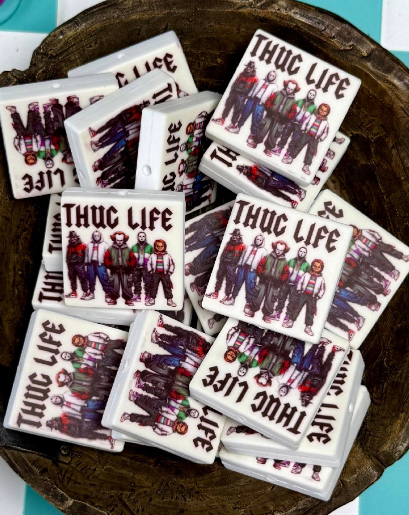 Halloween Silicone Focal Bead-Thug Life Horror Icons