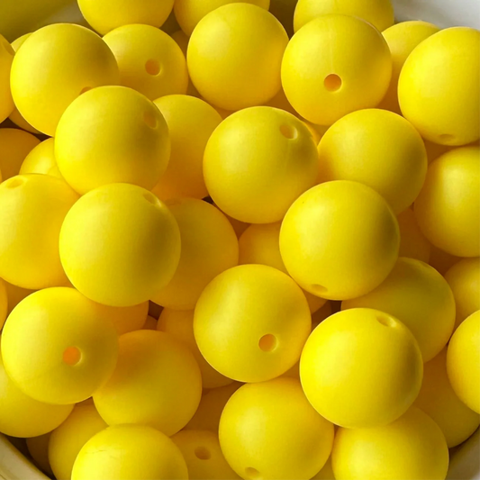 Wholesale 15mm Solid Silicone Beads- Sunshine Yellow