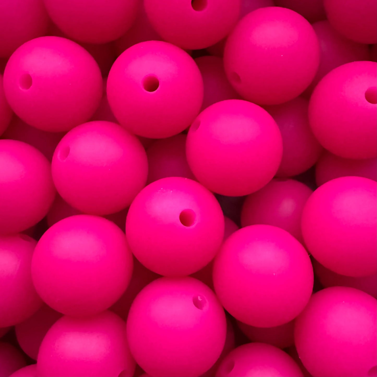 Wholesale 15mm Solid Silicone Beads- Hot Pink