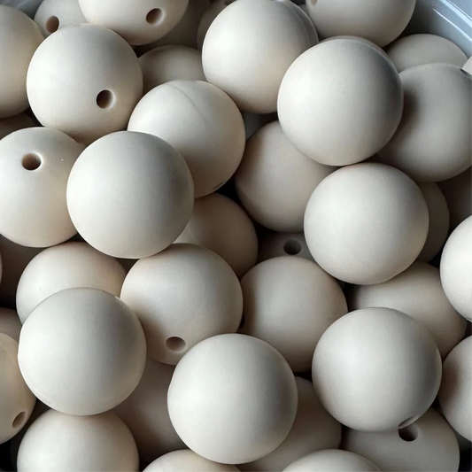 Wholesale 15mm Solid Silicone Beads-Ivory