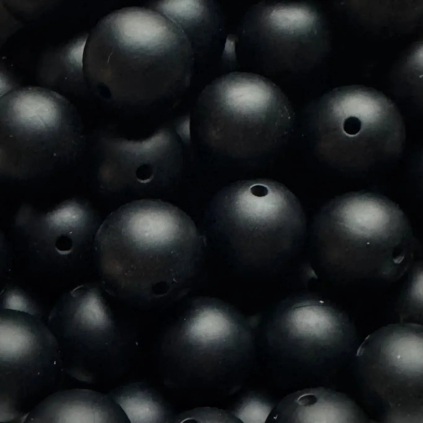 15mm Solid Silicone Beads-Black K's Krafty Barn