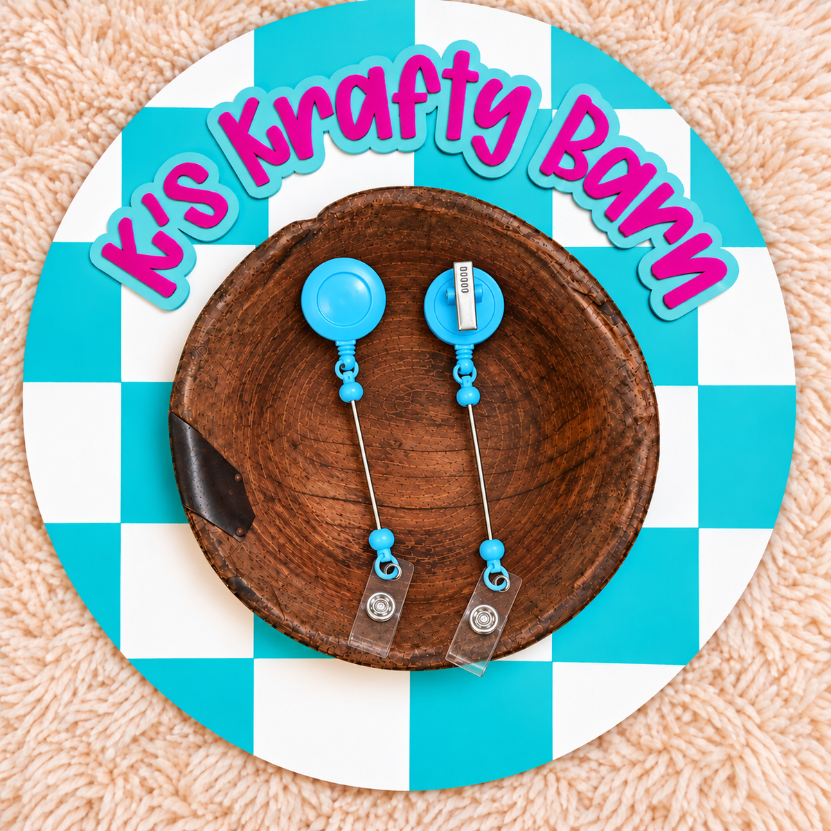 Beadable Bar Badge Reels with Lobster Clip
