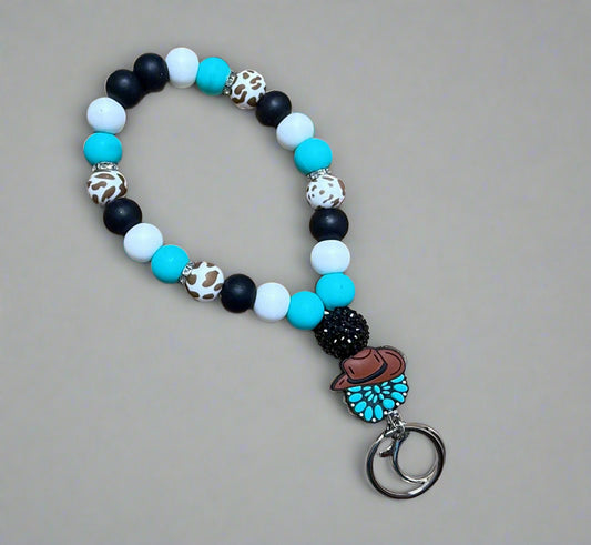 Turquoise Cowgirl Beaded Wristlet