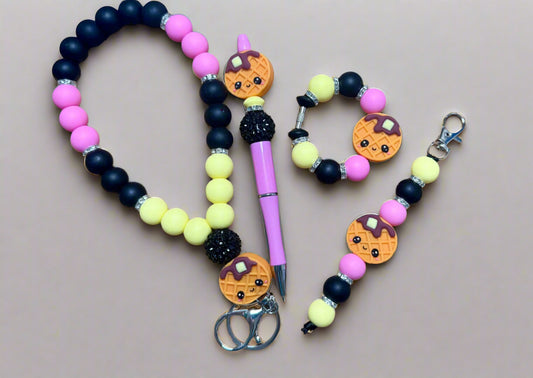 Kawaii Waffle Bead Set