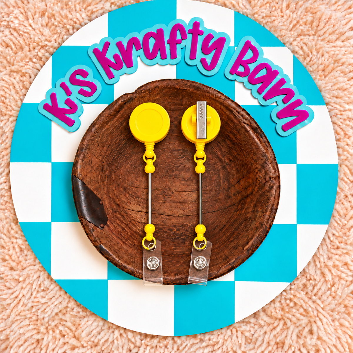 Beadable Bar Badge Reels with Lobster Clip