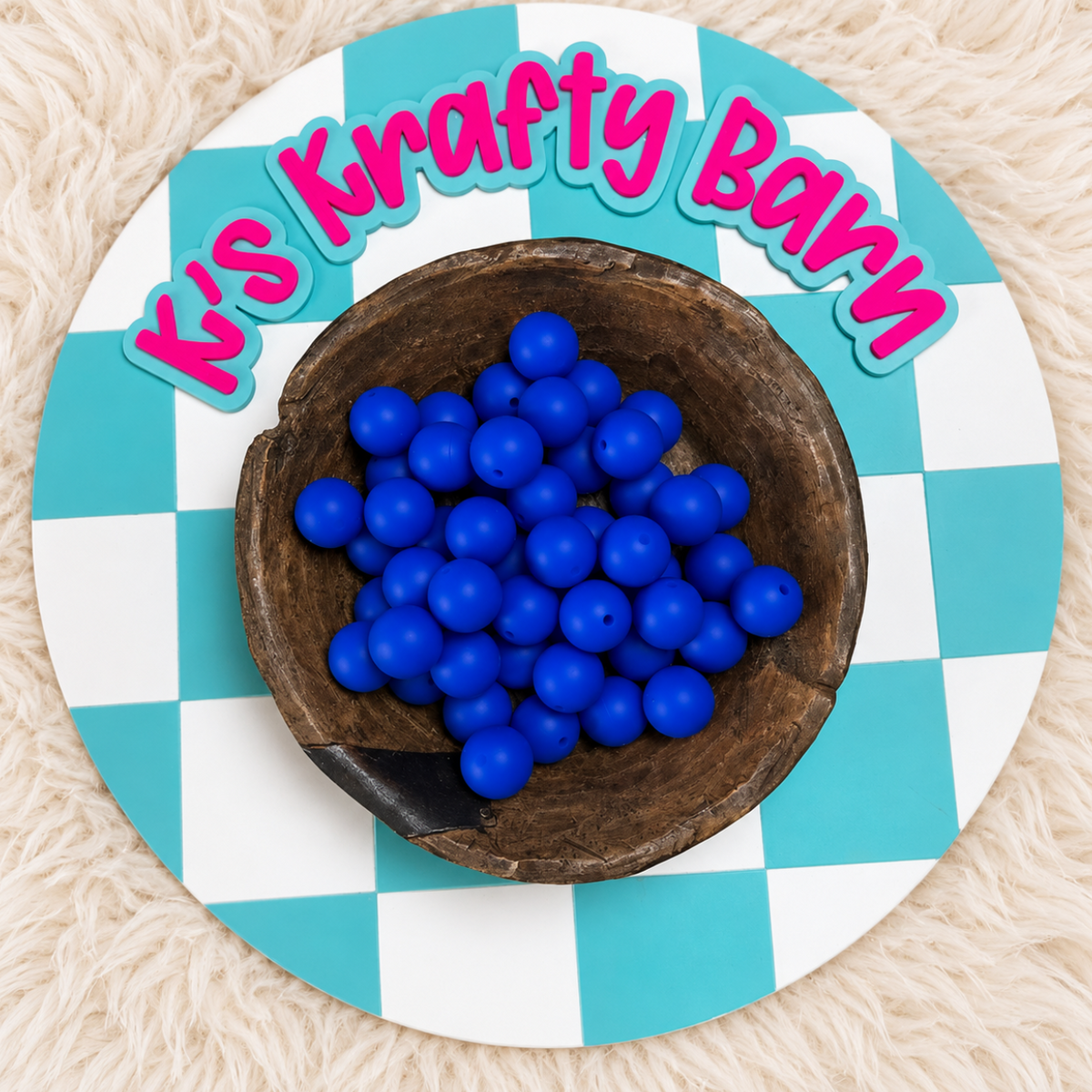 Cobalt Blue 15mm Solid Silicone Beads