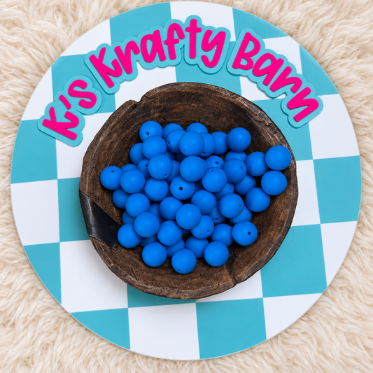 Jolly Rancher Blue 15mm Solid Silicone Beads
