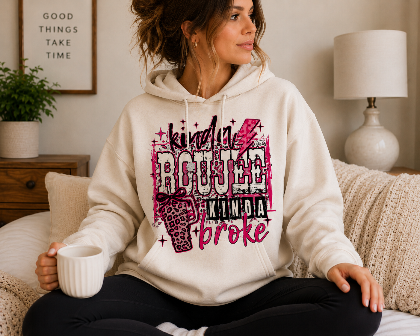 Kinda Boujee Kinda Broke Hoodie K's Krafty Barn