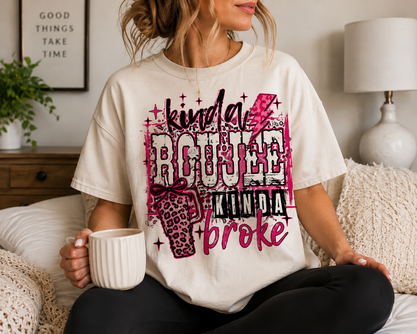 Kinda Boujee Kinda Broke Graphic Tee K's Krafty Barn
