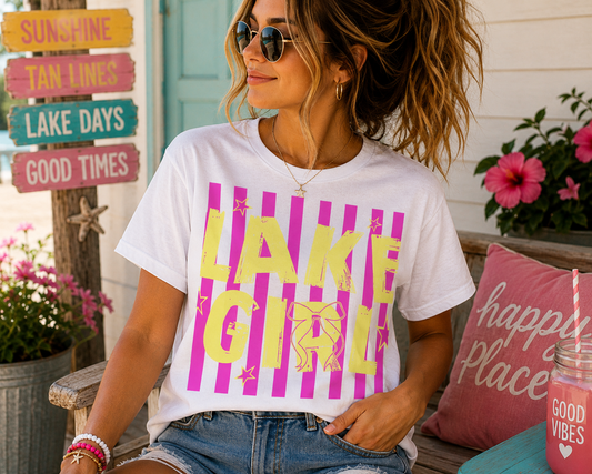 Lake Girl Stripes Graphic Tee