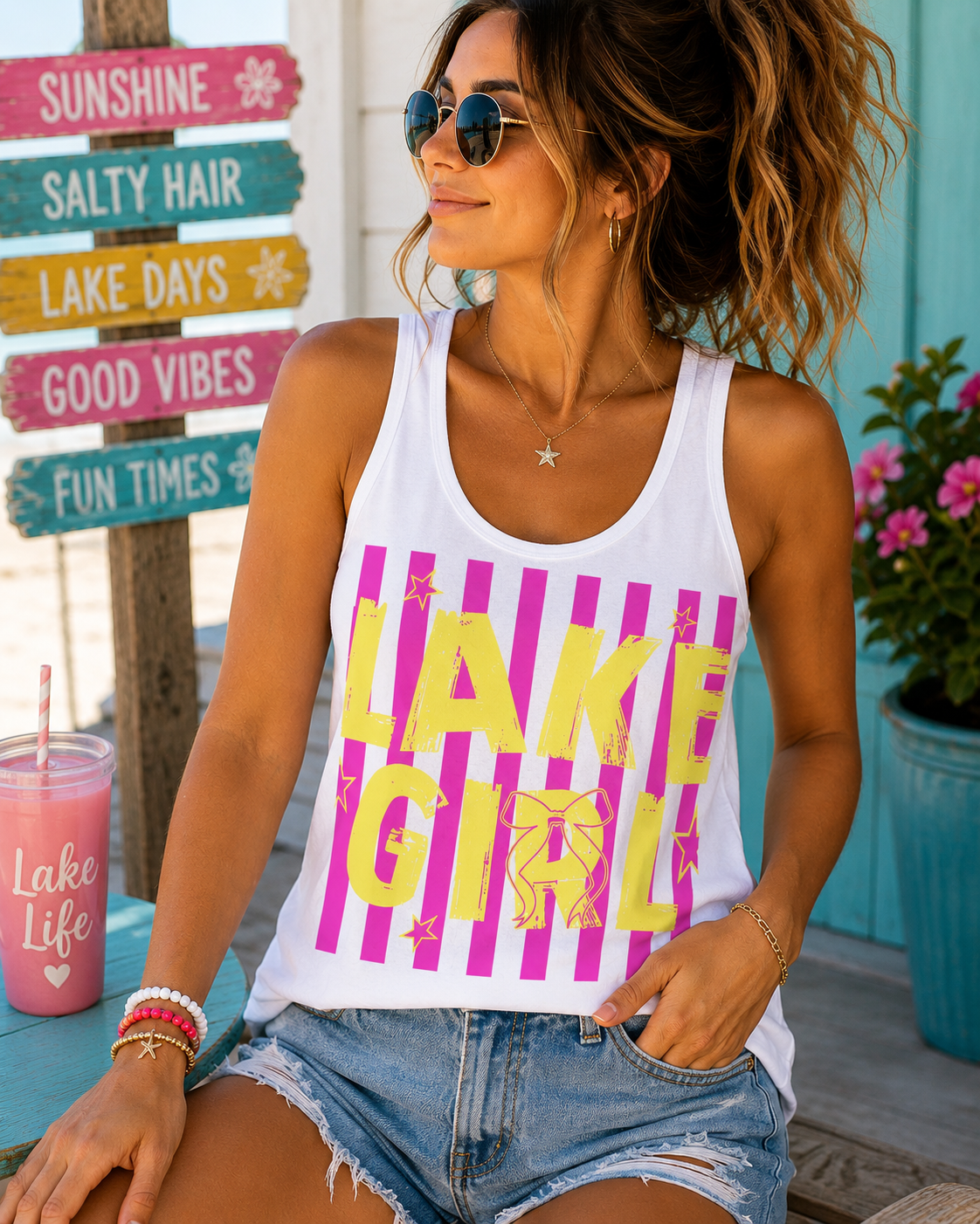 Lake Girl Stripes Tank Top