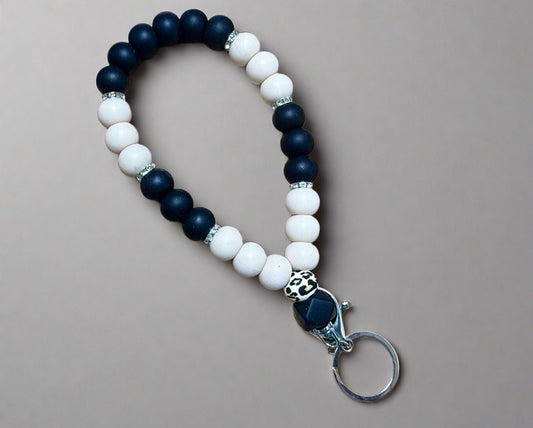 Neutral Leopard Beaded Wristlet