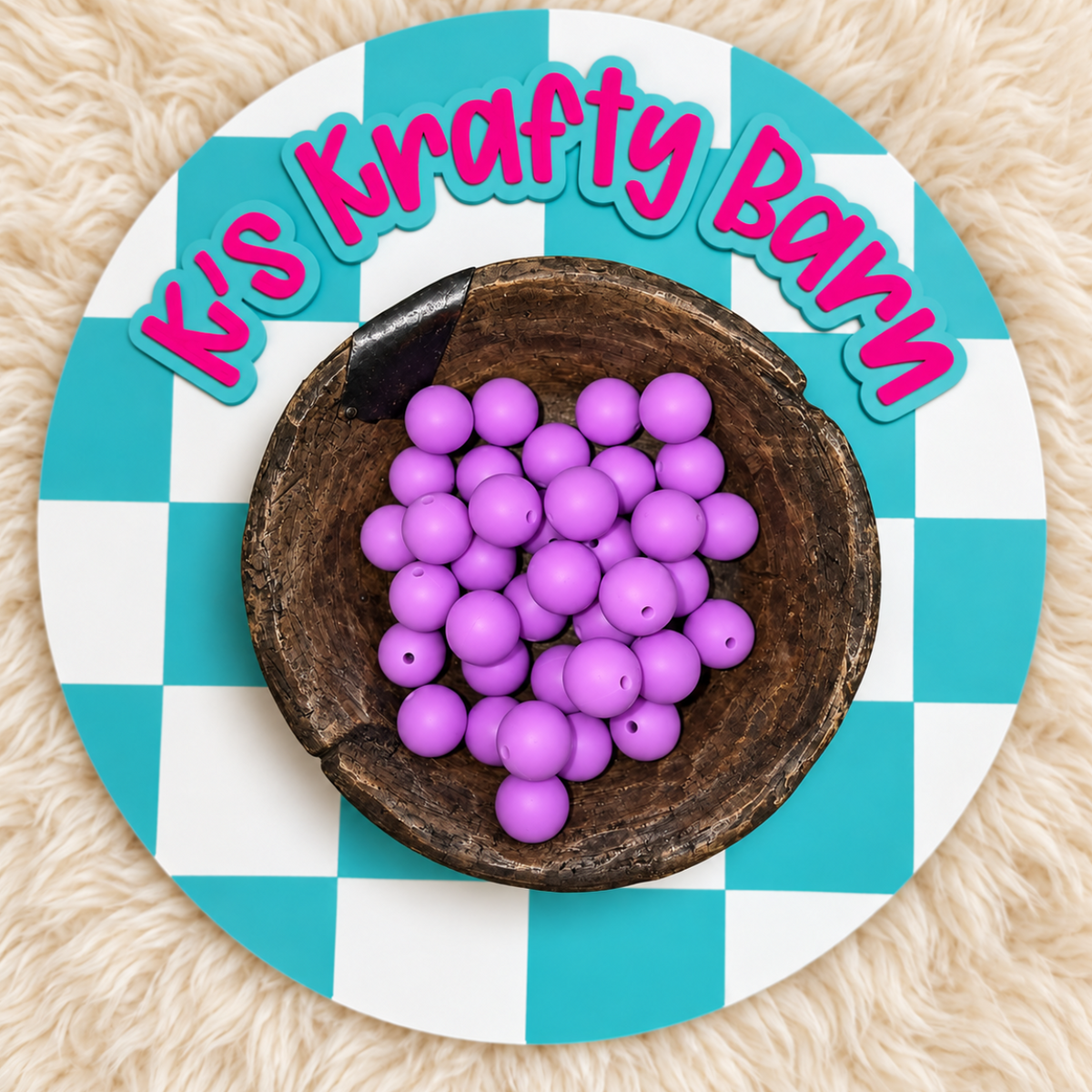 Lilac 15mm Solid Silicone Beads