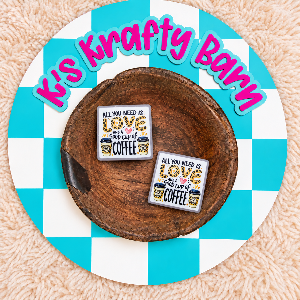 All You Need Is Love & Coffee Silicone Focal Bead