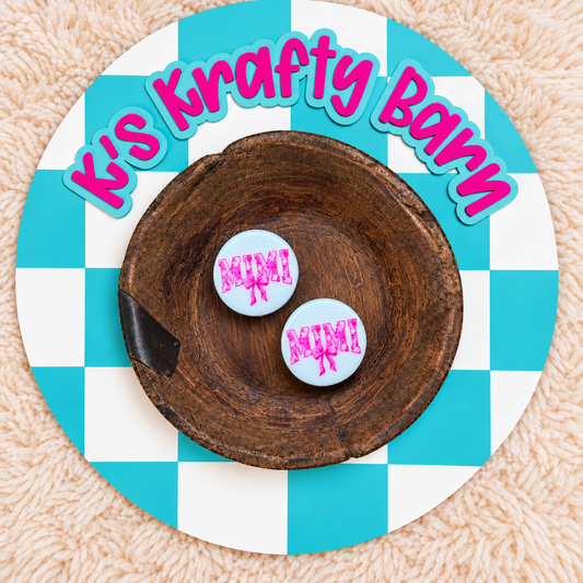 Pink Mimi Bow Silicone Focal Bead