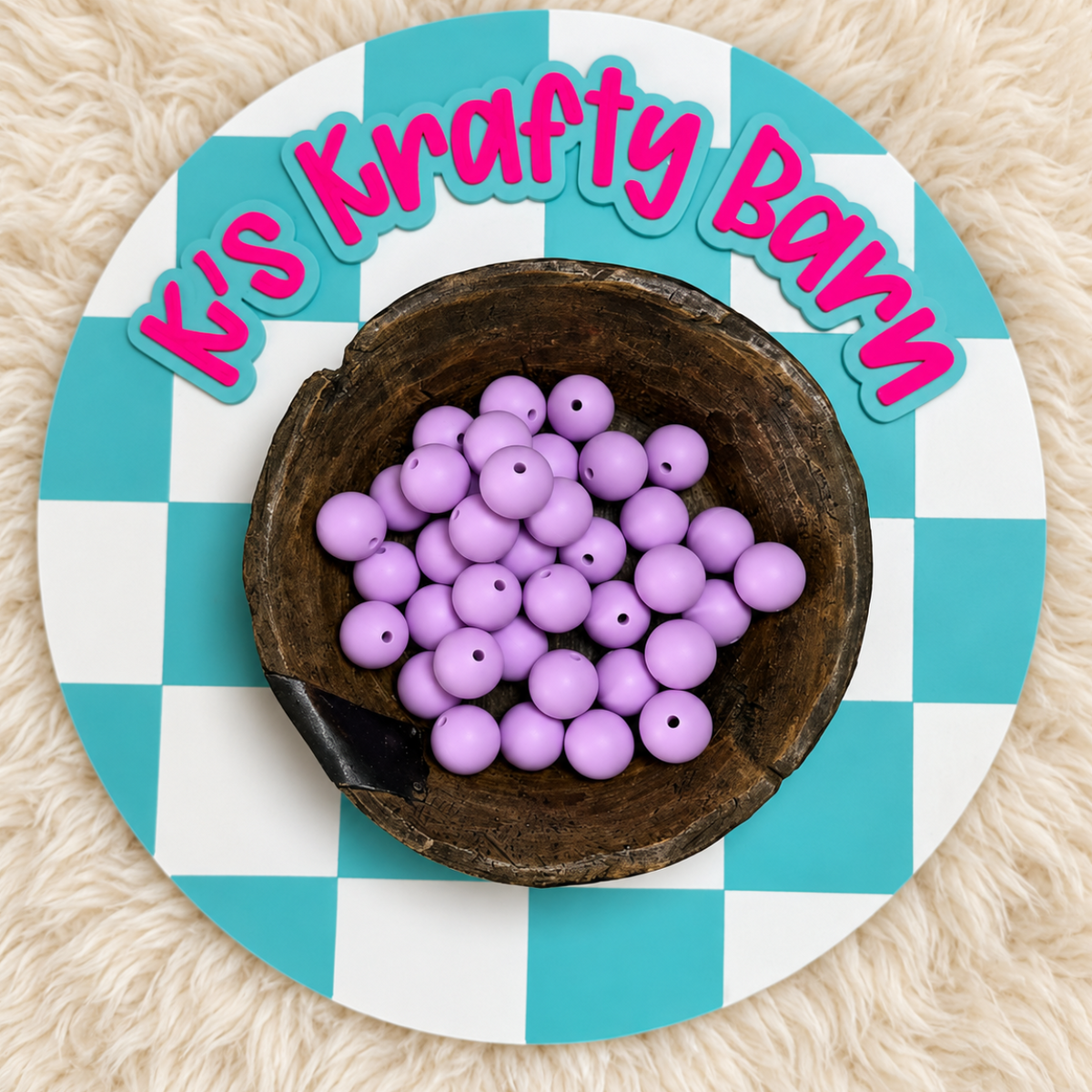 Pastel Lavender 15mm Solid Silicone Beads