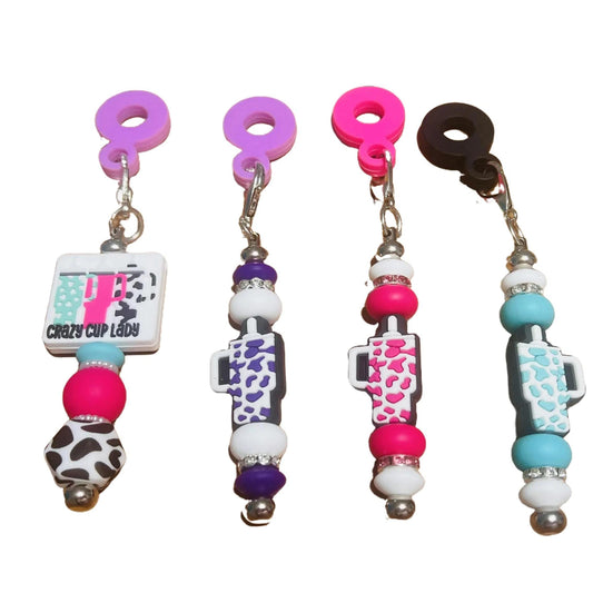 TIK-TOK Custom Silicone Bead Straw Charms