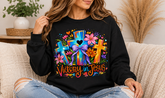 Victory In Jesus Crewneck K's Krafty Barn