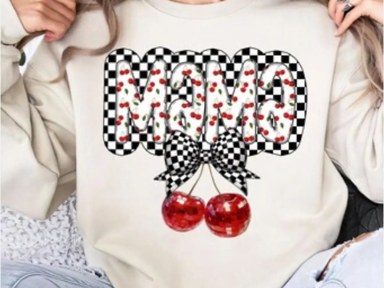 Mama-cherry bow K's Crafty Vibes Co.