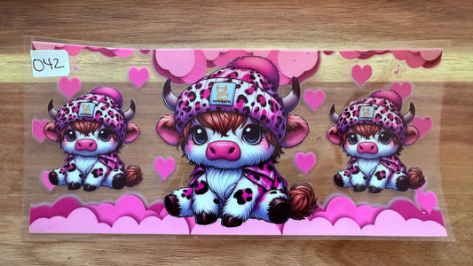 #42 Pink Cow with cowhartt hat