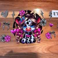 #873 Cute checkered cow K's Krafty Barn