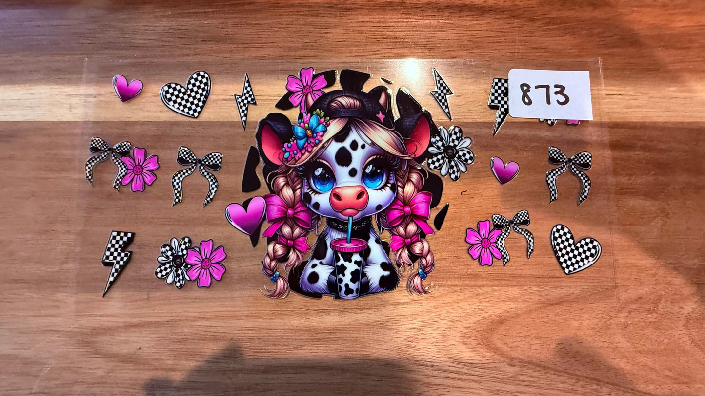 #873 Cute checkered cow K's Krafty Barn