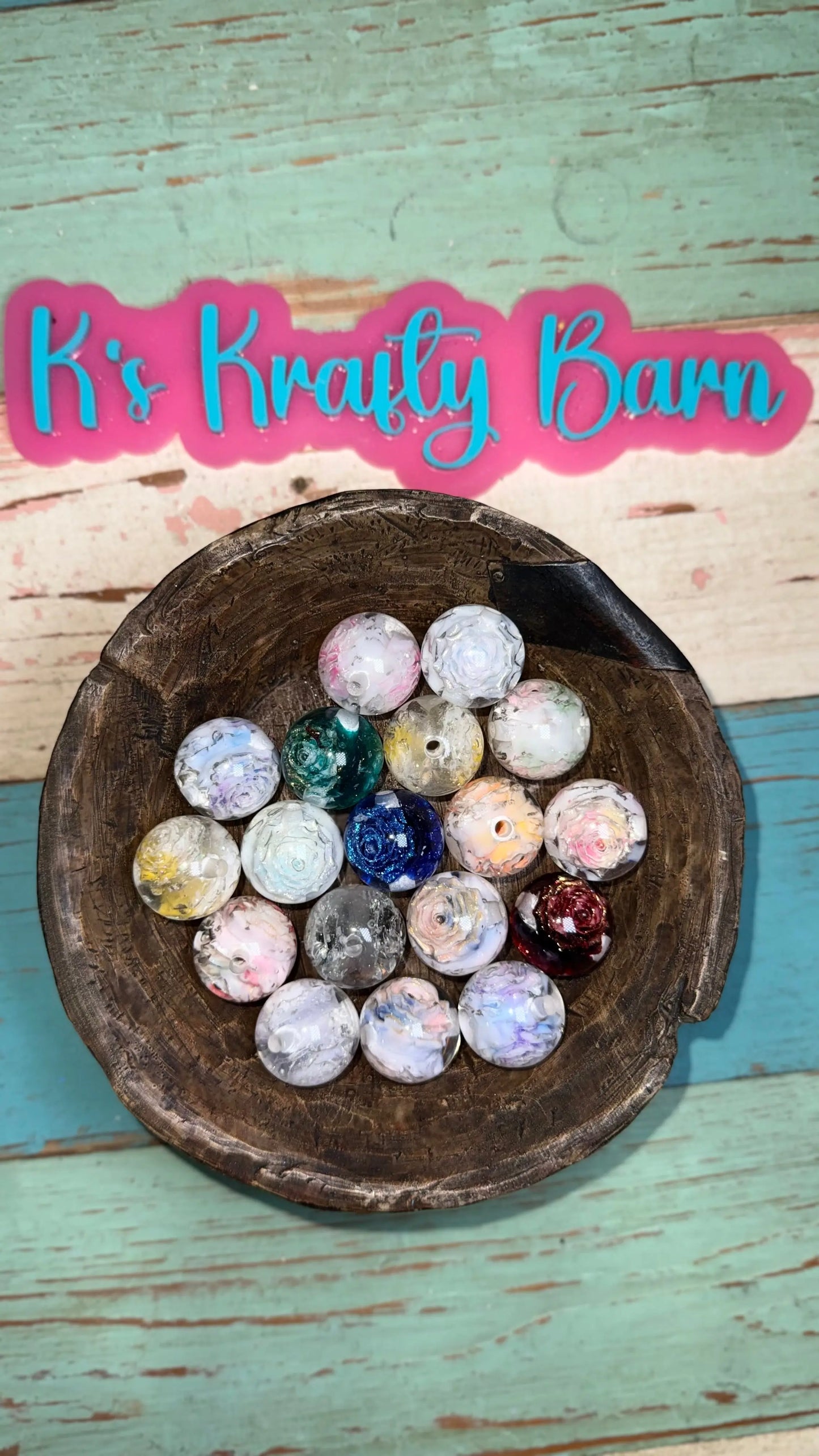 20mm Forever Bloom-Acrylic Bead Mix K's Krafty Barn