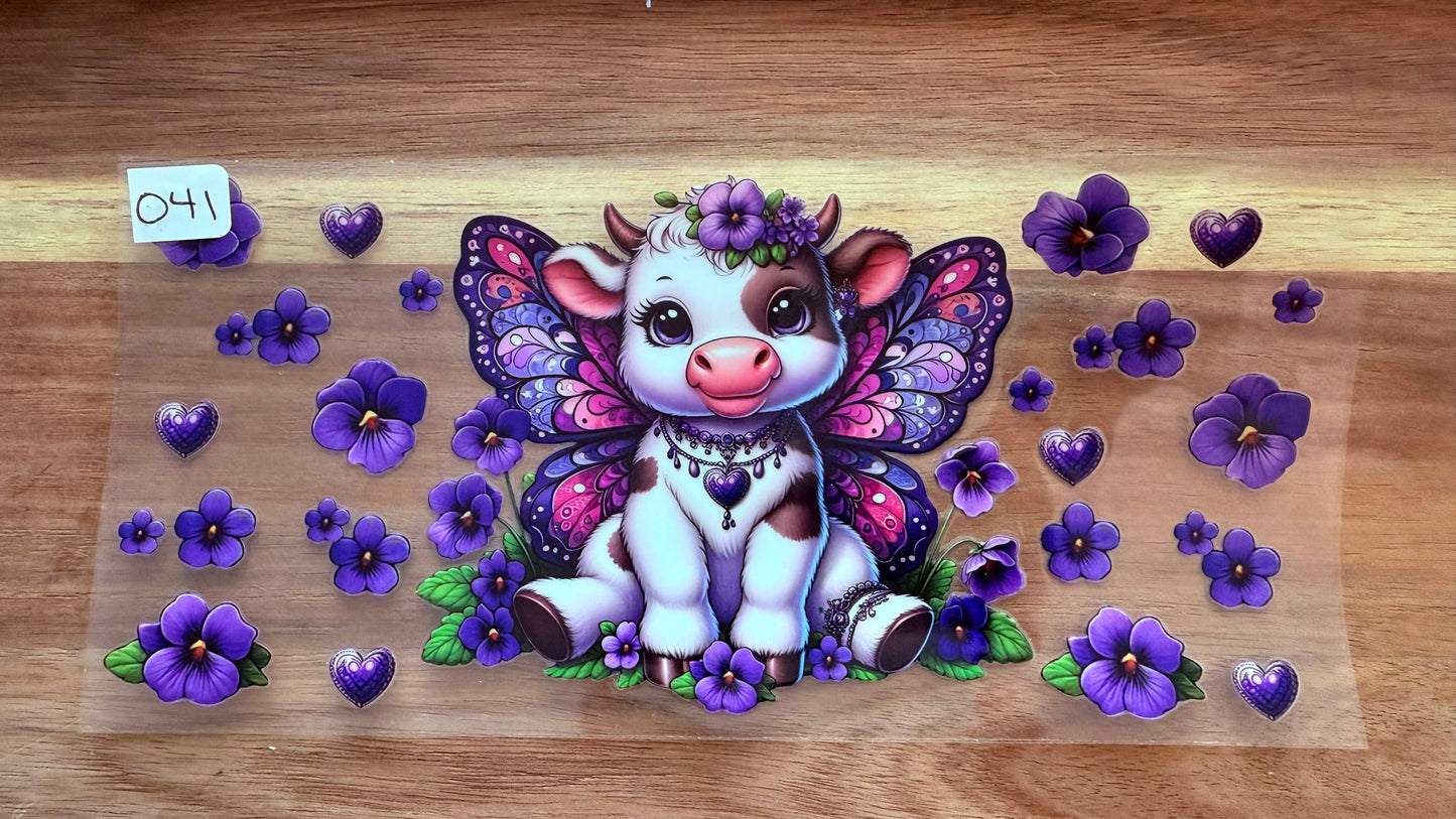 #41 Butterfly Cow with flowers