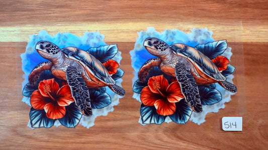 Turtles with flowers  #514