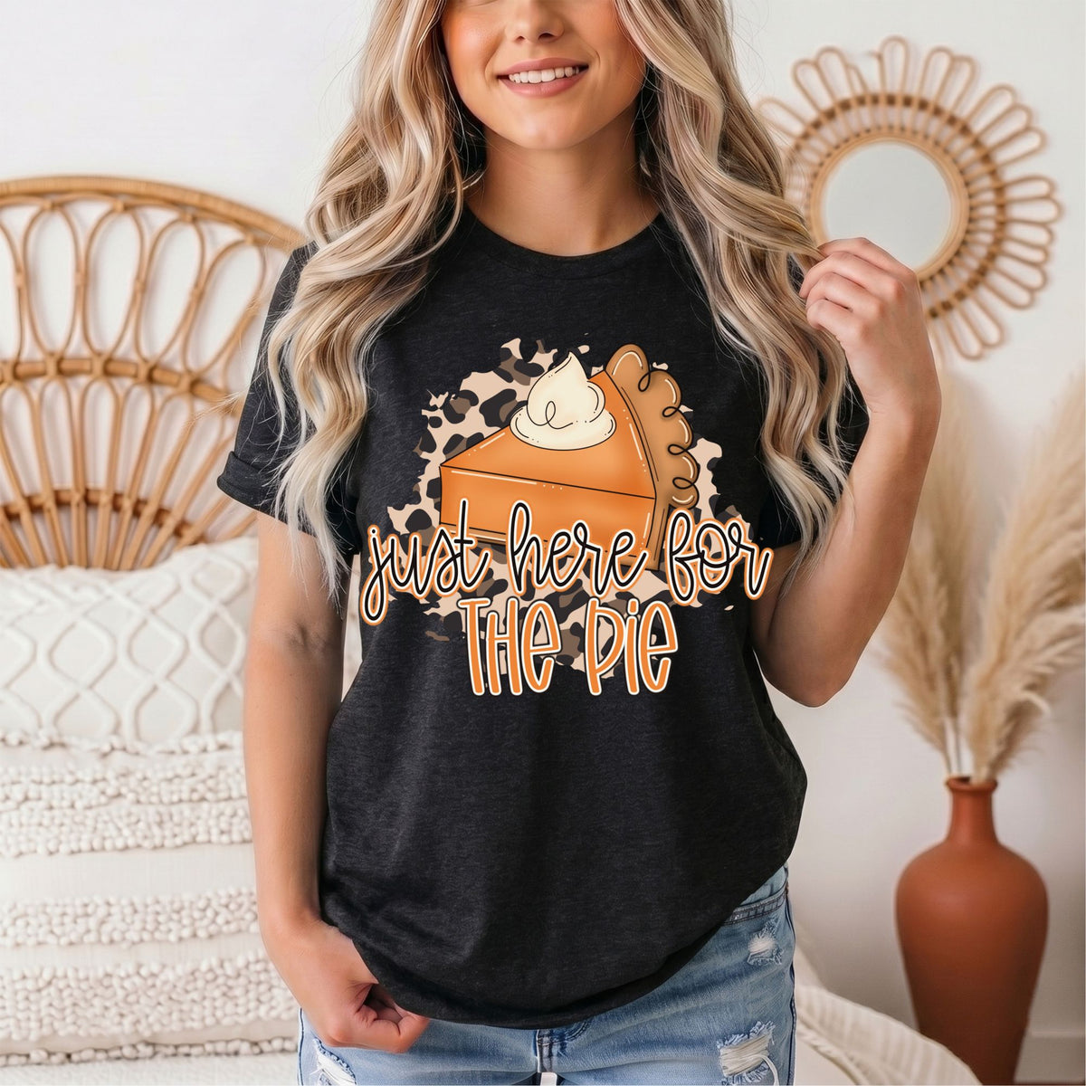 Just Here for the Pie Thanksgiving Graphic Tee