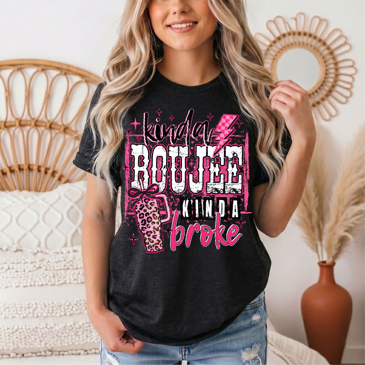 Kinda Boujee Kinda Broke Graphic Tee