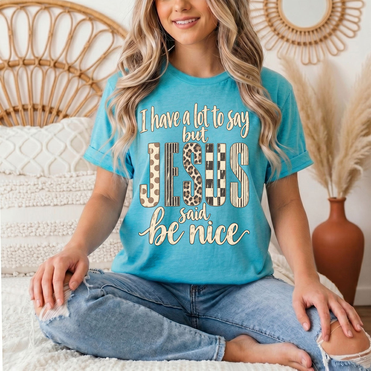 I Have a Lot to Say, but Jesus Says No Christian Graphic Tee