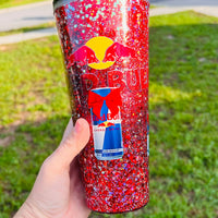 24oz Plastic Red Bull Snowglobe K's Crafty Vibes Co.