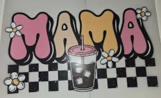 Mama checkered with ice coffee
