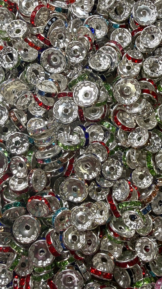 Rhinestone Spacer Bead Mix for Pens – Assorted Sizes & Colors | Small Hole Crystal Spacers K's Krafty Barn