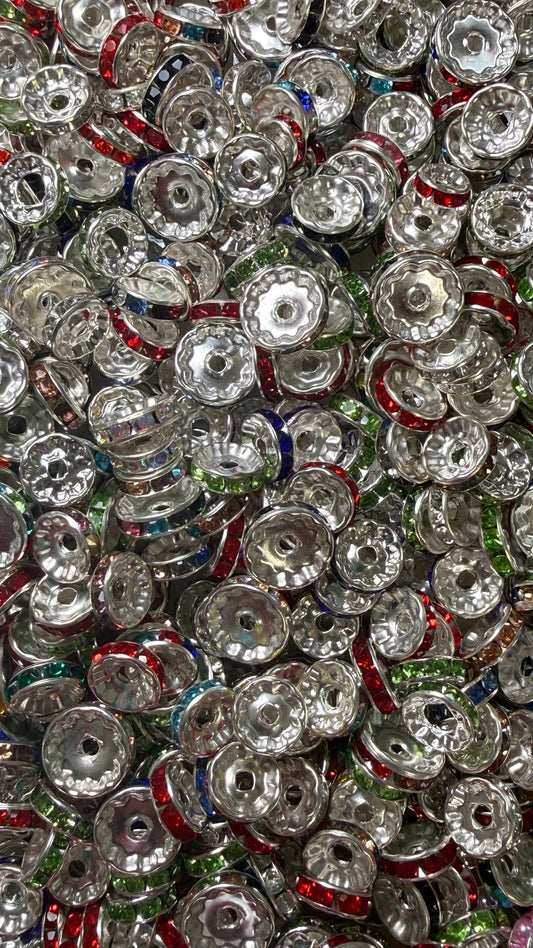 Rhinestone Spacer Bead Mix for Pens – Assorted Sizes & Colors | Small Hole Crystal Spacers