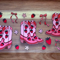 #87 Boots with strawberries K's Krafty Barn