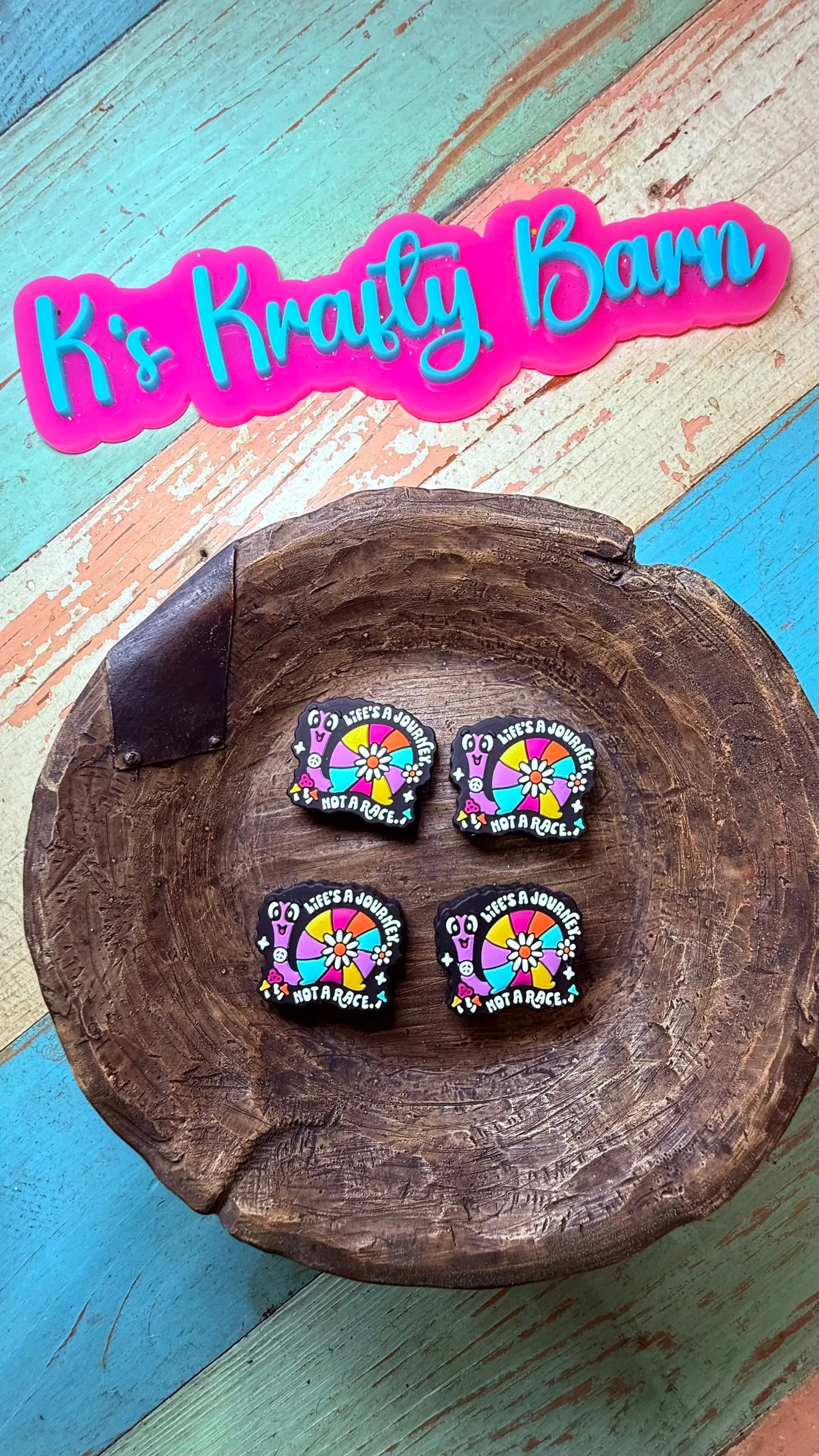 Silicone Focal Bead- Life’s a journey not a race K's Krafty Barn