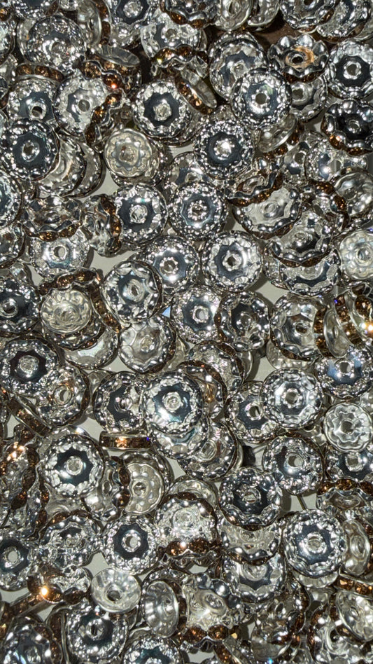 Topaz Rhinestone Spacer Bead Mix for Pens – Assorted Styles | Small Hole