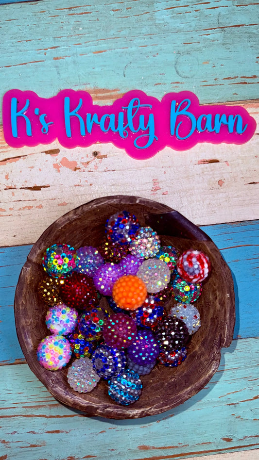 Wholesale Acrylic 20mm Rhinestone Bead Mixes K's Krafty Barn