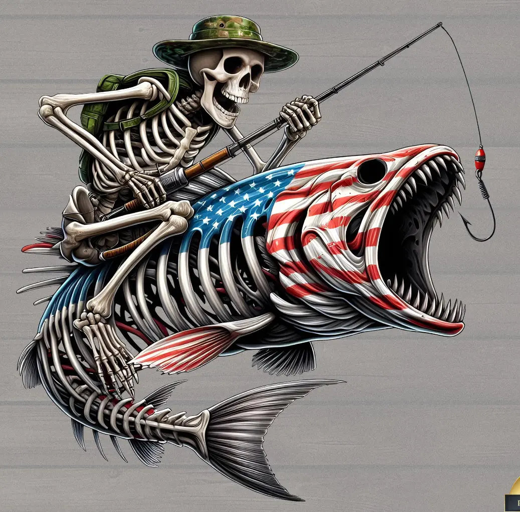 Skeleton fishing K's Crafty Vibes Co.
